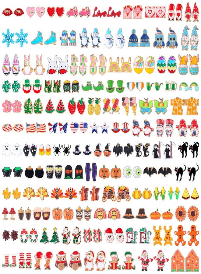 Ferreve 108 Pairs Holiday Earrings for Women Holiday Earrings Gifts Variety Pack Christmas Winter Valentines Party Favor(Ear Stud Style) - Image 1